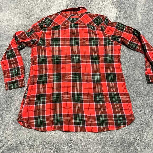 Duluth Trading Flannel Shirt Womens XL Free Swingin Tunic Plaid 72900 Pockets - Picture 4 of 9